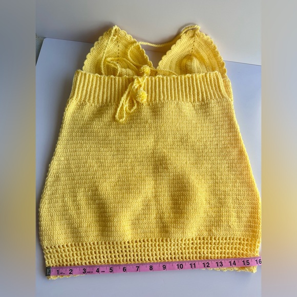 NEW Handmade 💛Rare Set, knit crochet skirt and bralette , crop top - Picture 7 of 7